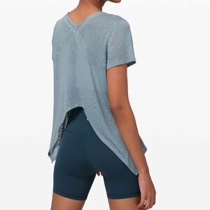 Lululemon Athletica Loop Around Short Sleeve Tee- In Blue Fog